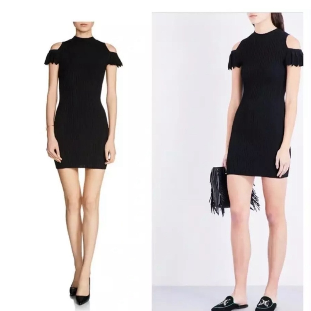 Maje Elegant Black Cold Shoulder stretch Dress - Picture 1 of 5